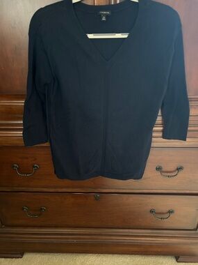 Talbots Navy blue V‑Neck 3/4 sleeve Lightweight Sweater